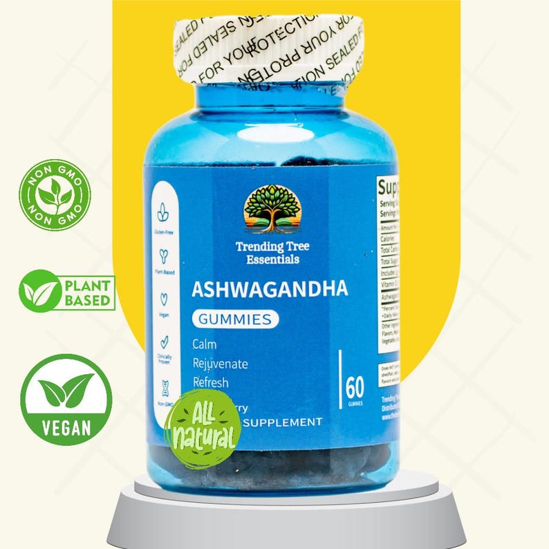 Trending Tree Essentials Ashwagandha Mixed Berry Gummies w/ Vitamin D, (60 CT)