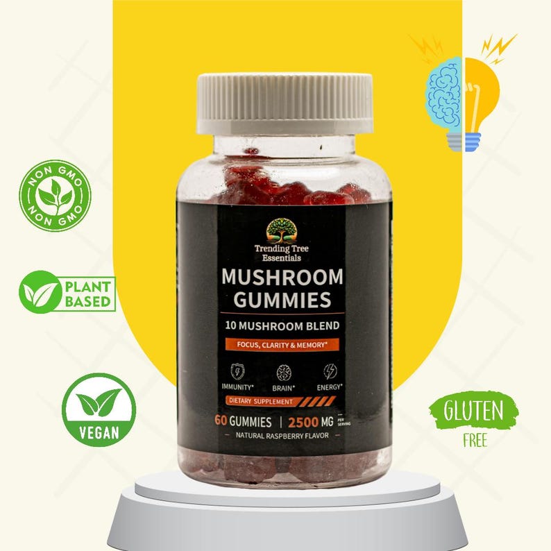 Trending Tree Essentials Mushroom Gummies-10 Blend (60 CT)